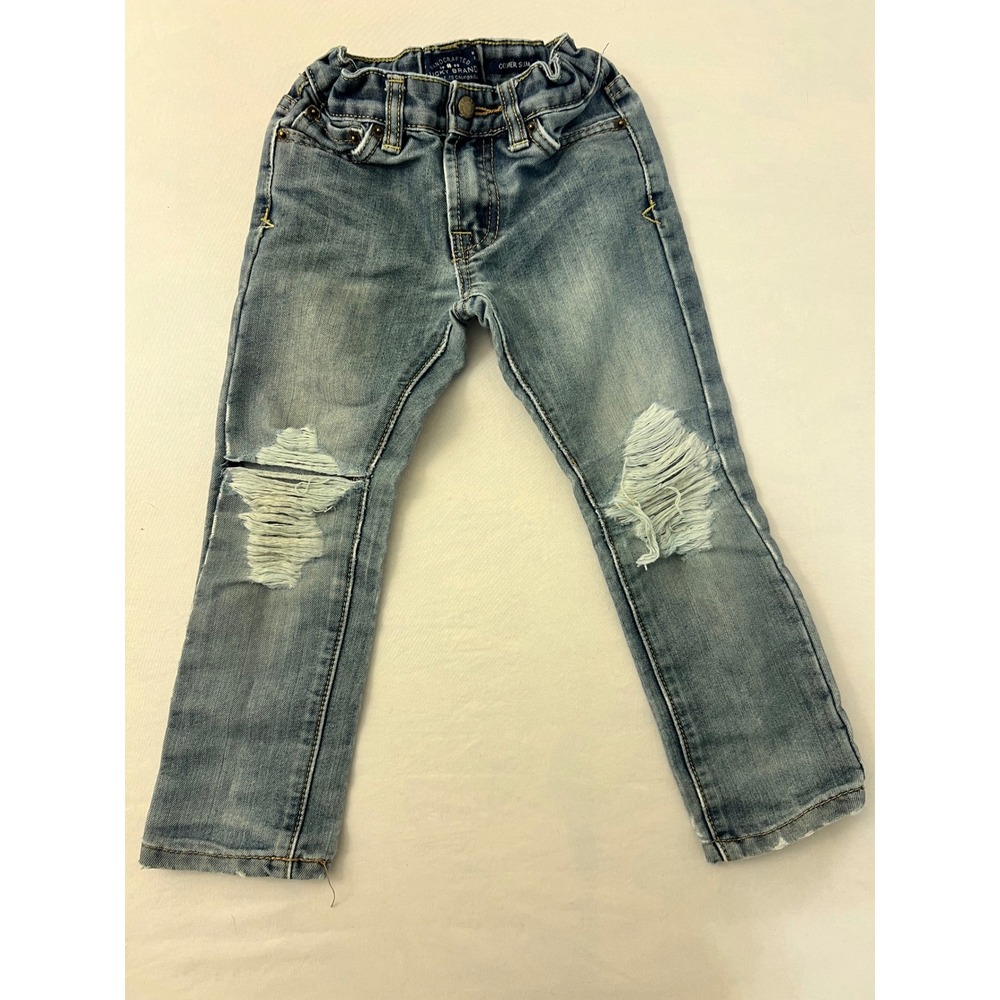 Lucky Brand Boys Cooper Slim Distressed Medium Wash Denim Jeans Size 5